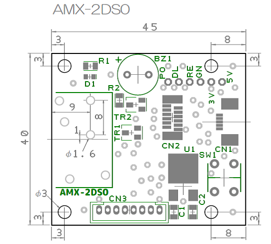 AMX-2DS1基板配置